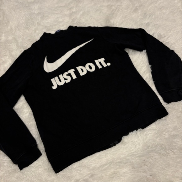 Nike Fleece Track Full Zip Jacket “Just do it” Black Size woman’s size medium - Picture 11 of 13